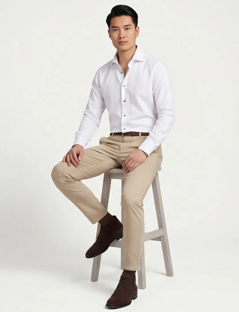 John Miller business overhemd wit effen 100% katoen slim fit strijkvrij