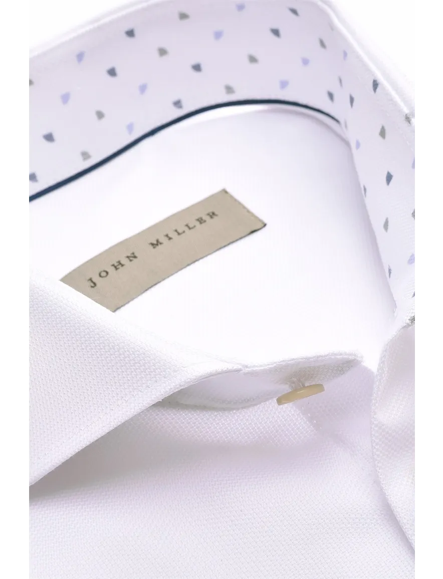 John Miller business overhemd Tailored Fit New normale fit wit effen