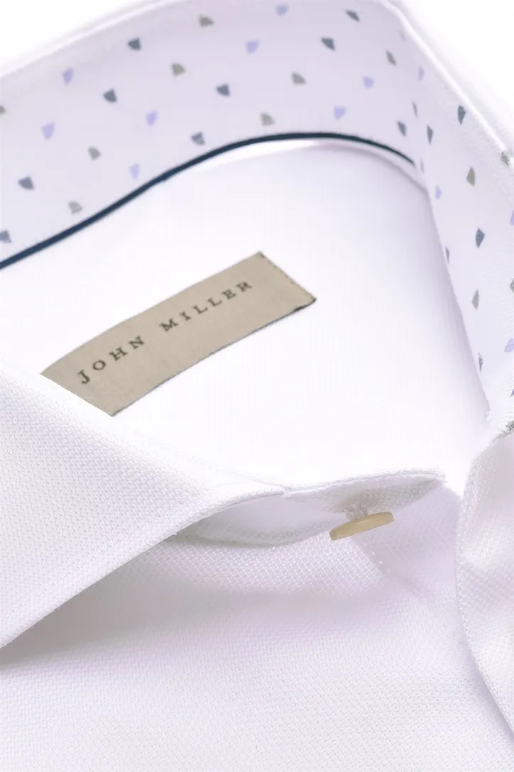 katoenen John Miller business overhemd normale fit wit