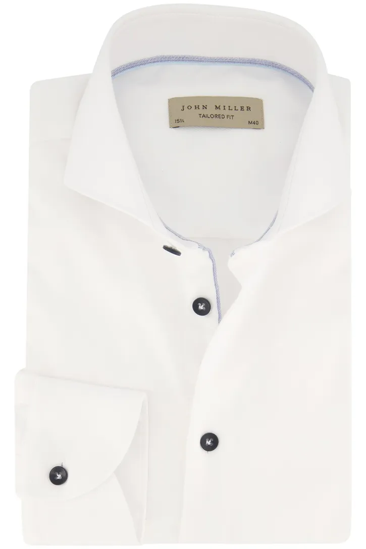 John Miller business overhemd wit tailored fit katoen