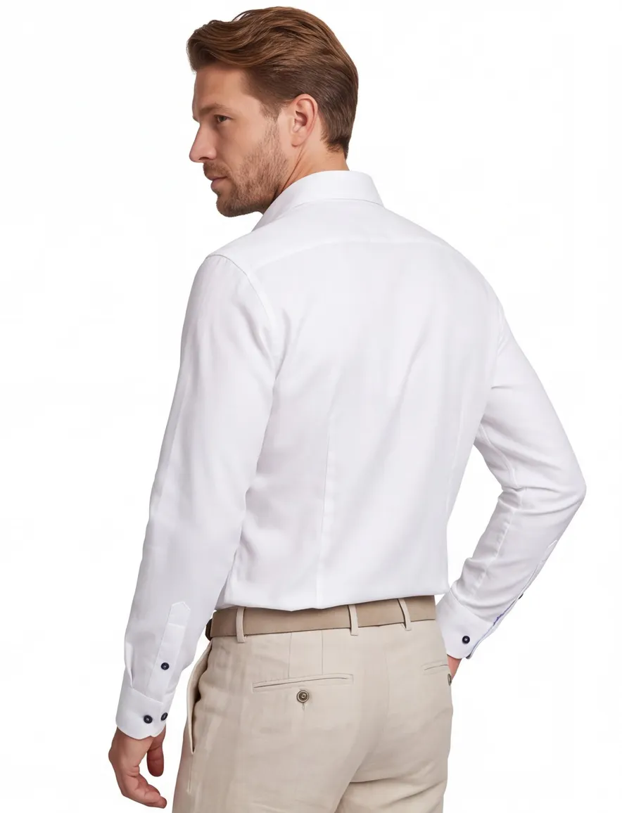 John Miller business overhemd Tailored fit wit katoen