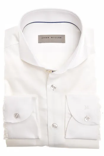 John Miller John Miller business overhemd tailored fit creme effen