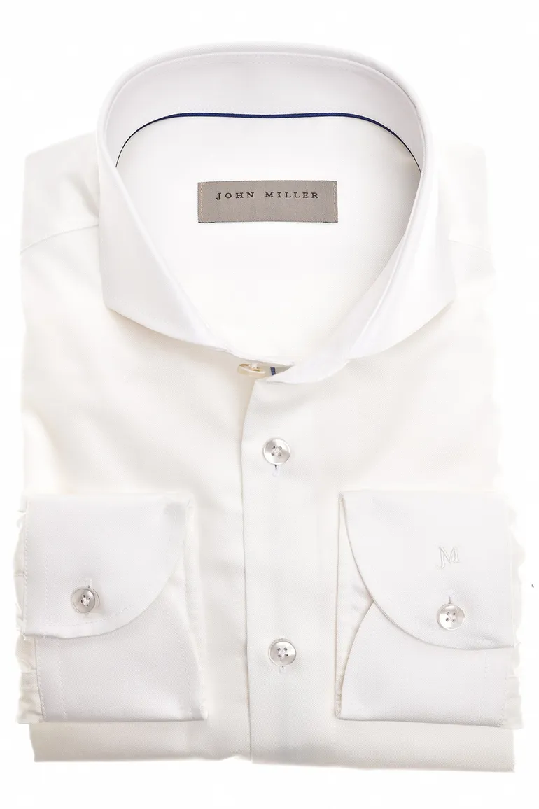 John Miller business overhemd tailored fit creme effen