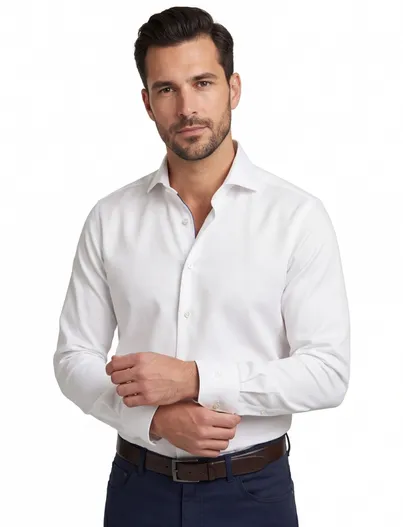 John Miller John Miller business overhemd tailored fit wit effen