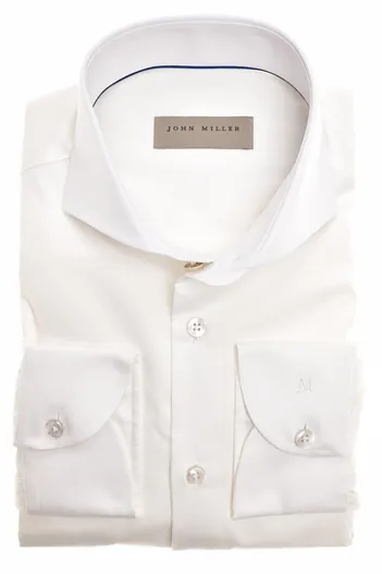 John Miller John Miller business overhemd Slim Fit slim fit wit effen