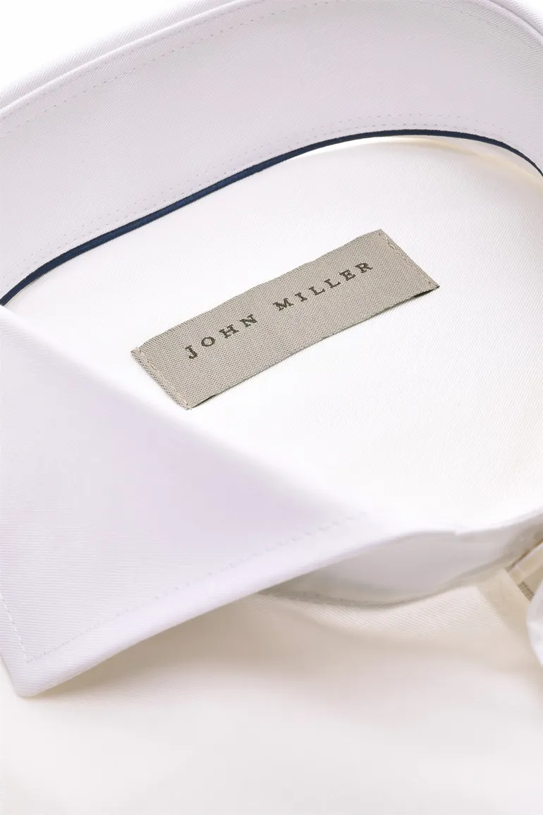 John Miller business overhemd Tailored Fit New normale fit wit effen
