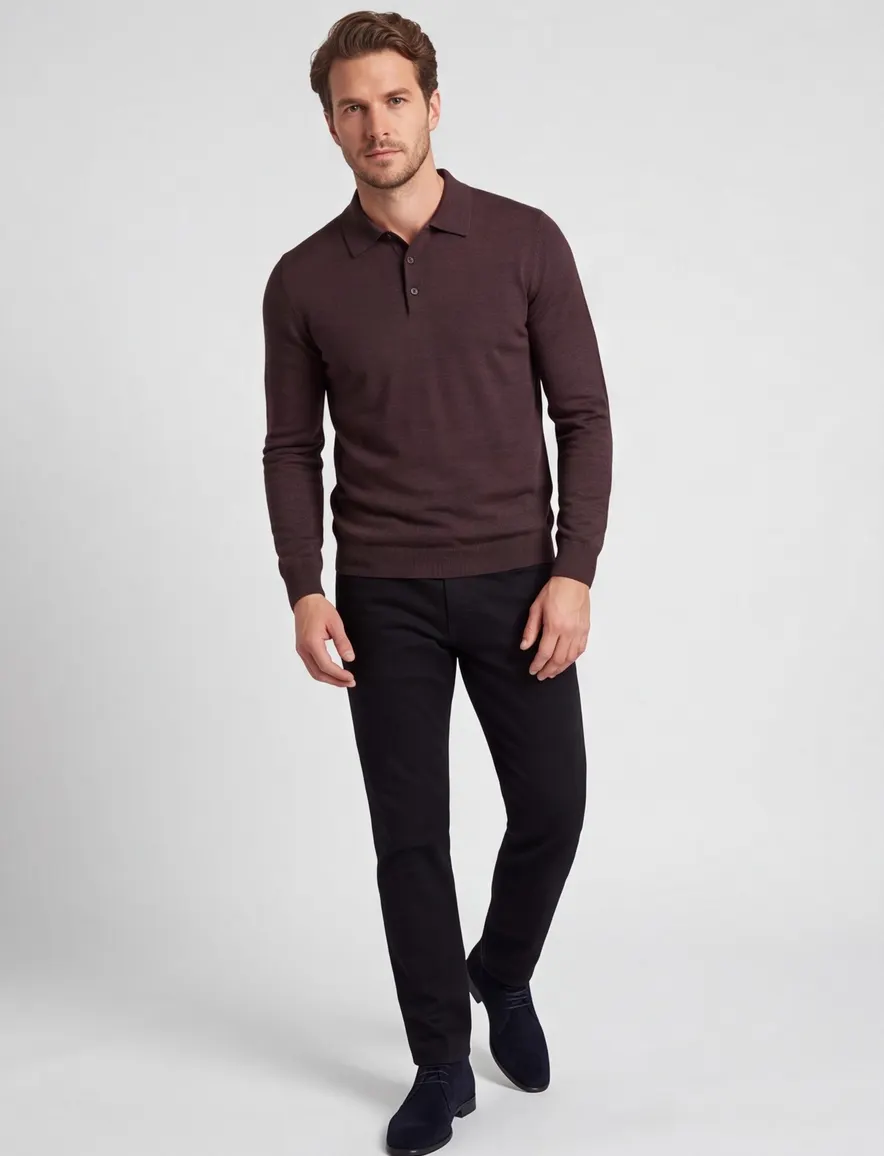 Maerz trui bordeaux half-zip big & tall