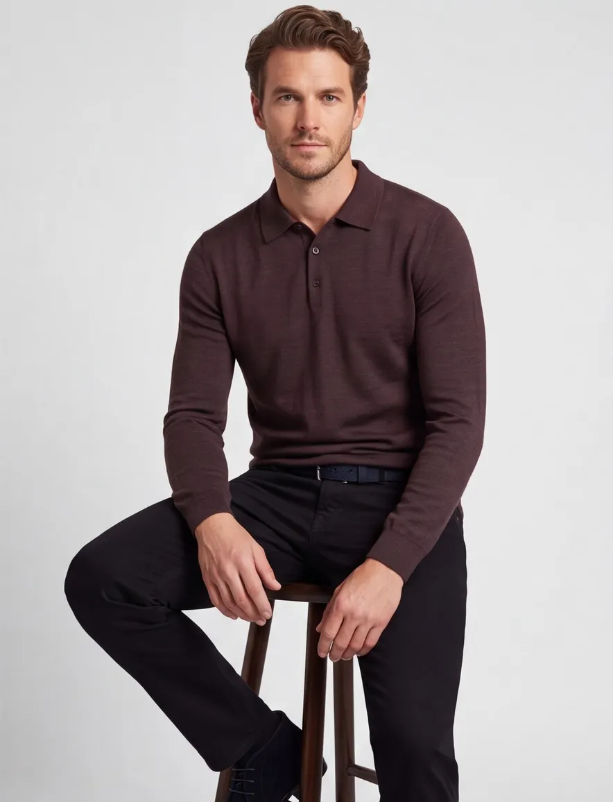 Maerz trui bordeaux half-zip big & tall