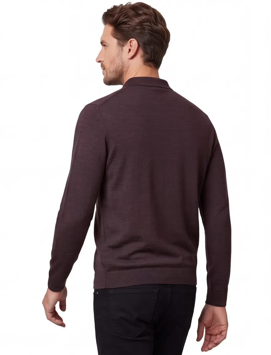 Maerz trui bordeaux half-zip big & tall