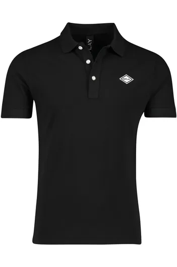 Replay Replay polo zwart effen