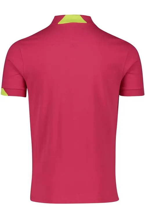 Replay polo normale fit roze met details effen katoen