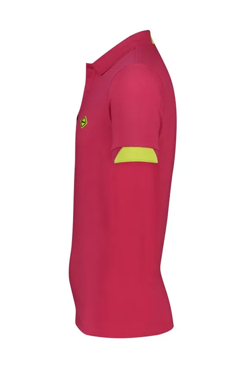Replay polo normale fit roze met details effen katoen