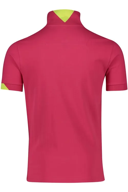 Replay polo normale fit roze met details effen katoen
