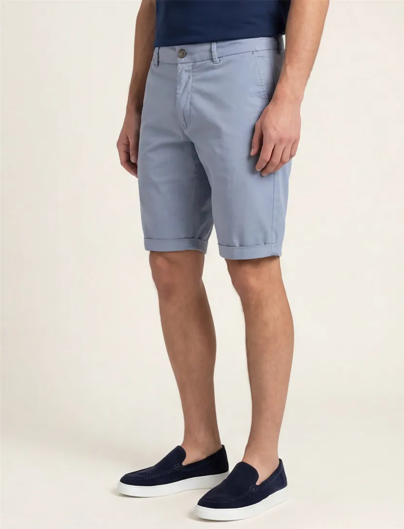 Replay korte broek lichtblauw bermuda katoen