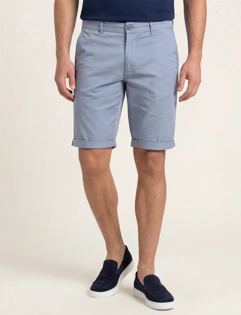 Replay korte broek lichtblauw bermuda katoen