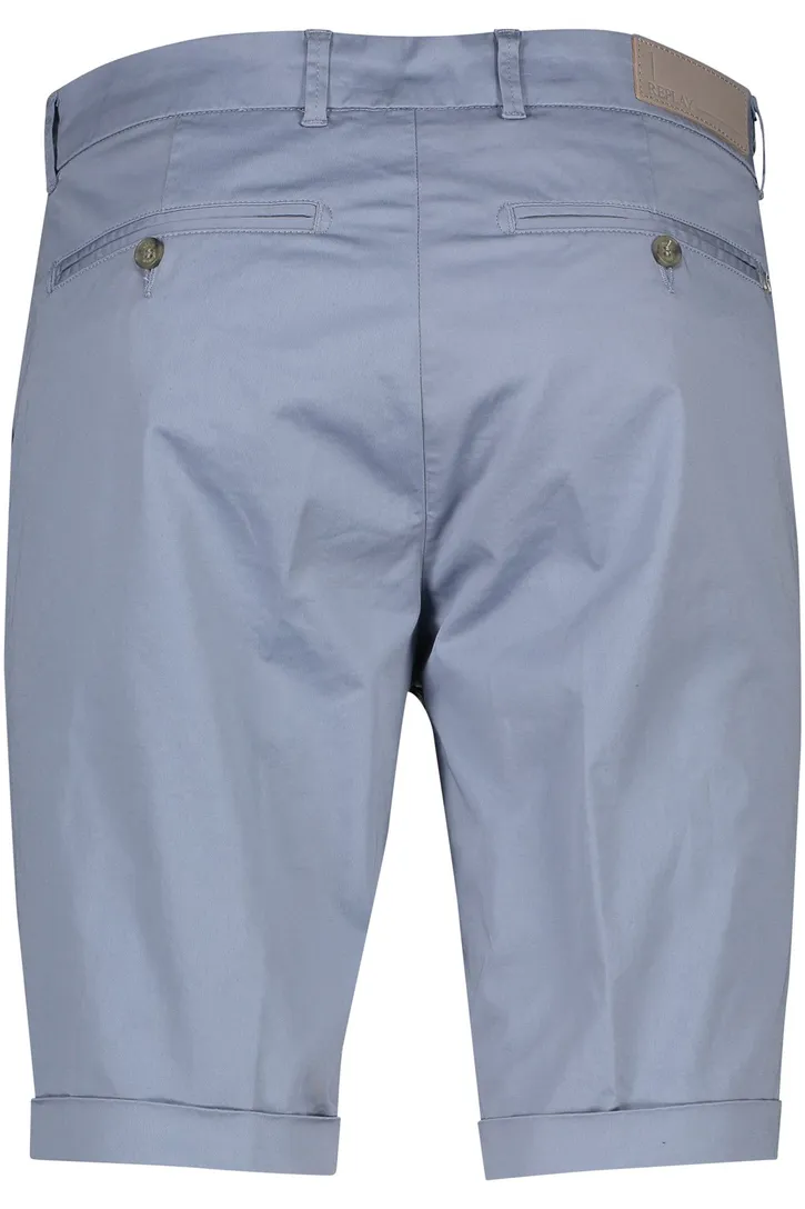Replay korte broek lichtblauw bermuda katoen