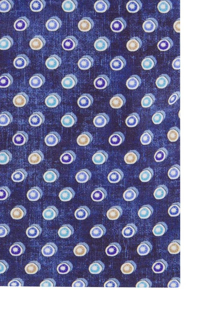 Eden Valley casual overhemd mouwlengte 7 Modern Fit blauw geprint katoen