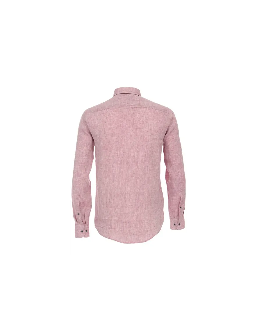 Linnen Casa Moda casual overhemd normale fit roze effen