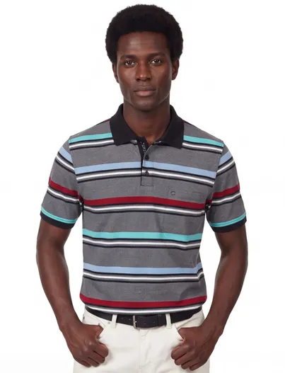 Casa Moda Gestreepte Casa Moda polo katoen normale fit