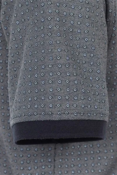 Polo Casa Moda grijs geprint katoen normale fit