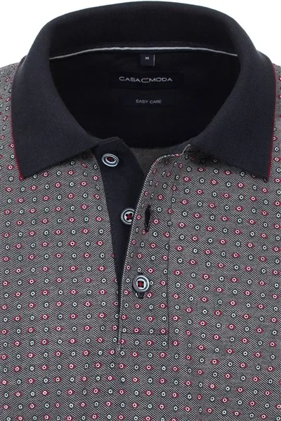 Casa Moda poloshirt korte mouw patroon blauw