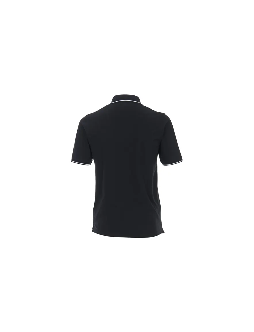 Donkerblauwe Casa Moda polo normale fit geprint katoen