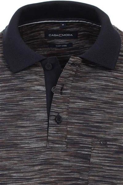 Casa Moda polo normale fit bruin gemeleerd