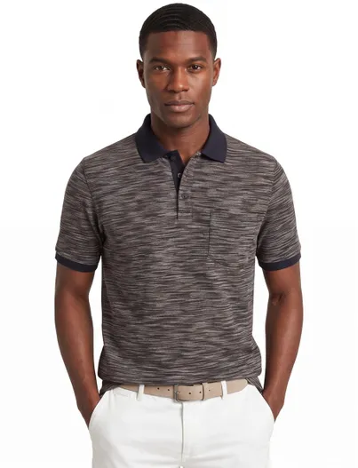 Casa Moda Casa Moda polo normale fit bruin gemeleerd