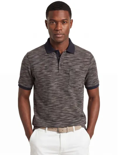 Casa Moda Polo Casa Moda bruin geprint normale fit