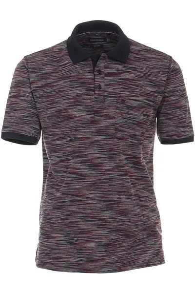 Polo Casa Moda normale fit rood gemeleerd