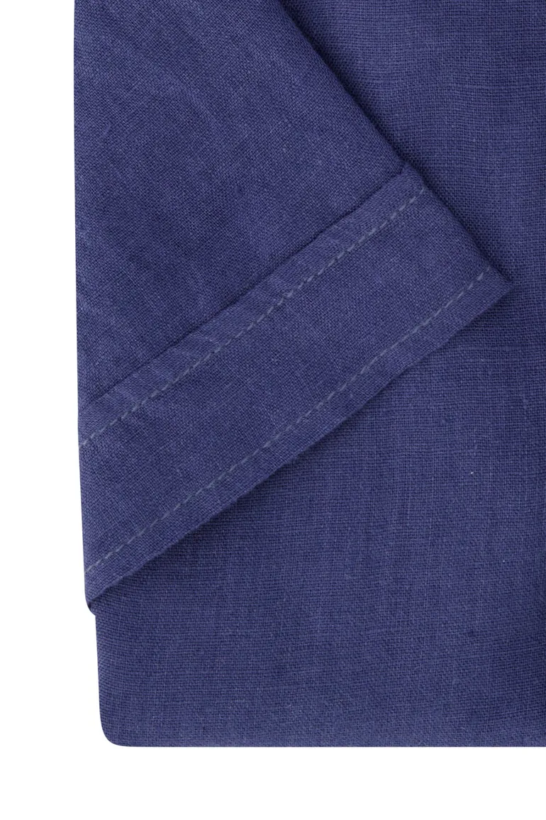 Casa Moda overhemd korte mouw blauw met button down boord