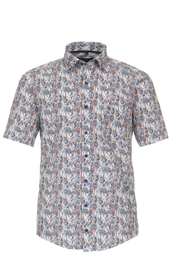 Casa Moda Casa Moda overhemd korte mouw bomen print wijde fit