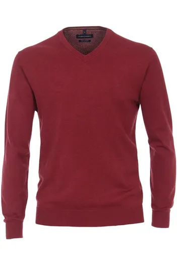 Casa Moda Casa Moda trui v-hals bordeaux effen katoen
