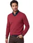 Casa Moda trui bordeaux effen katoen v-hals