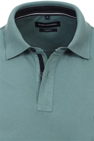 Casa Moda polo groen effen 100% katoen normale fit