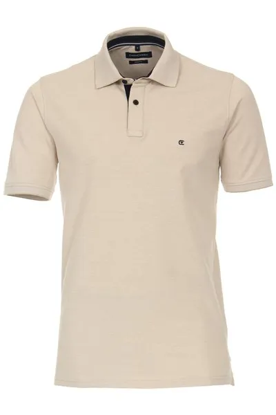 Casa Moda polo normale fit beige effen 100% katoen