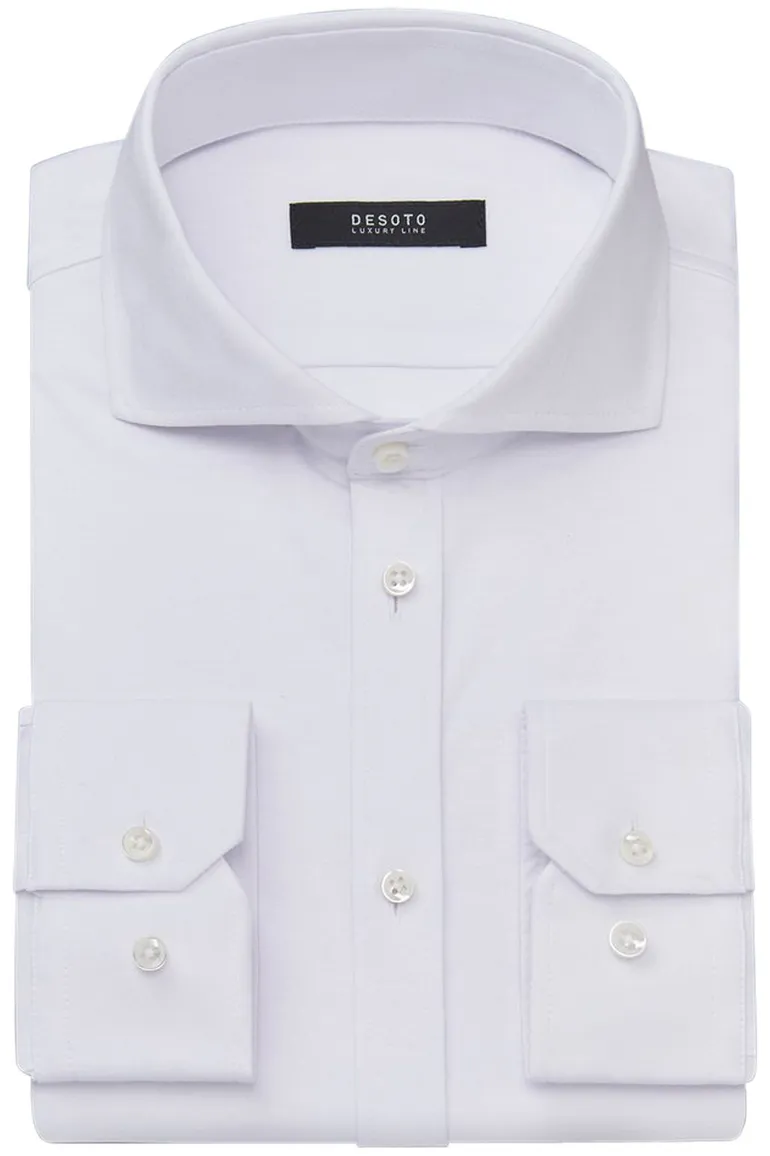 Wit business overhemd Desoto slim fit effen katoen