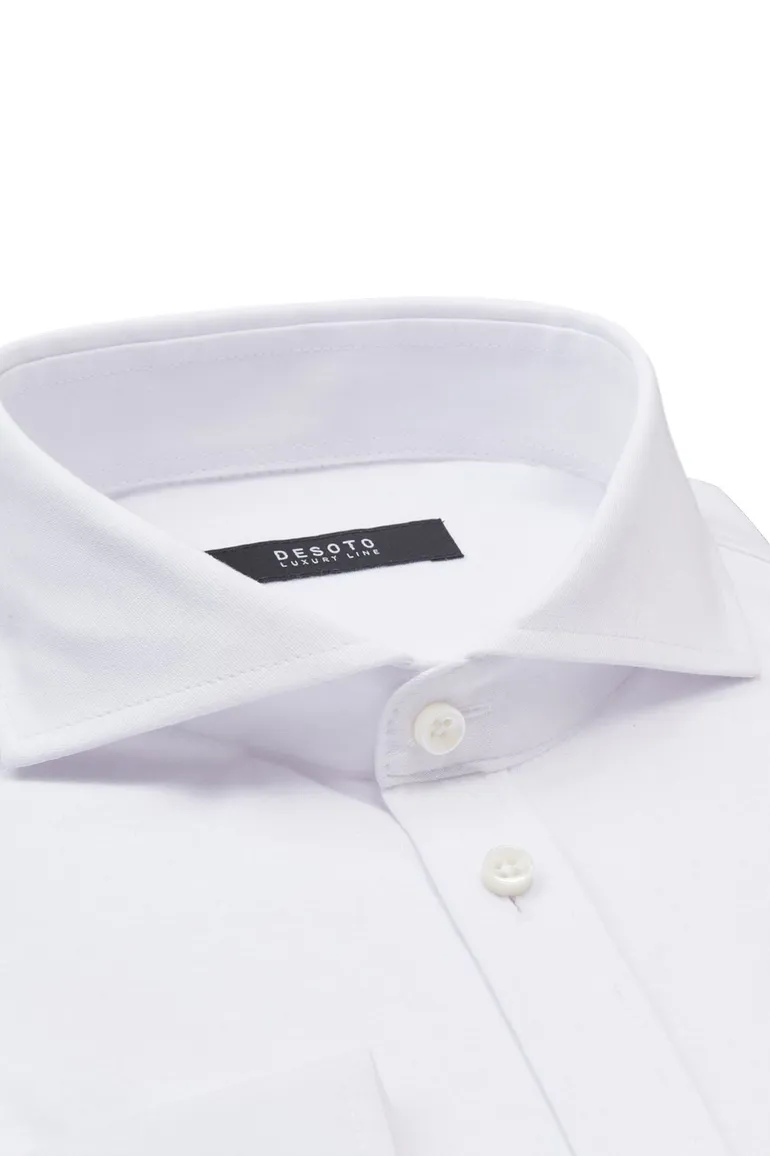 Wit business overhemd Desoto slim fit effen katoen
