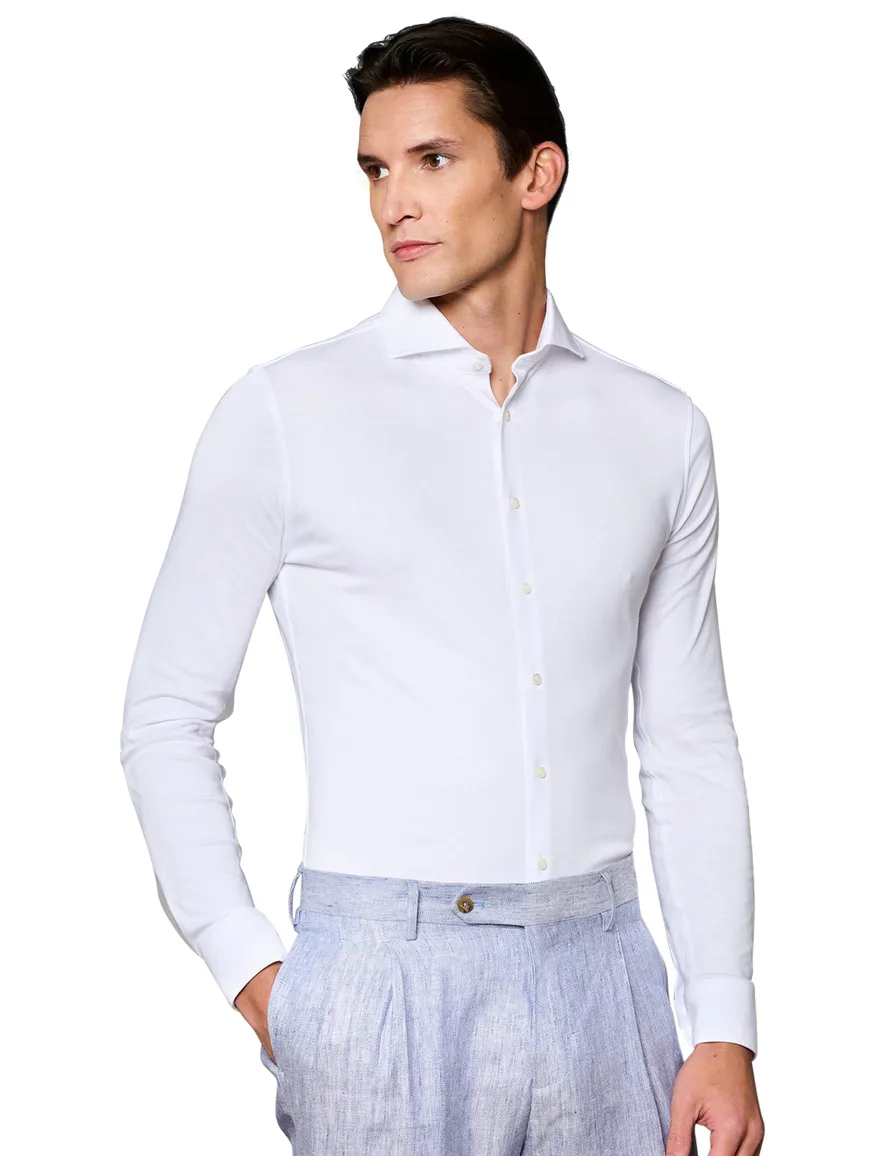 Wit business overhemd Desoto slim fit effen katoen