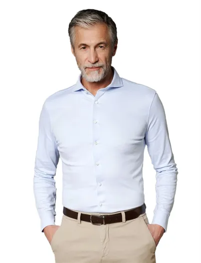 Desoto Desoto overhemd business lichtblauw slim fit effen katoen