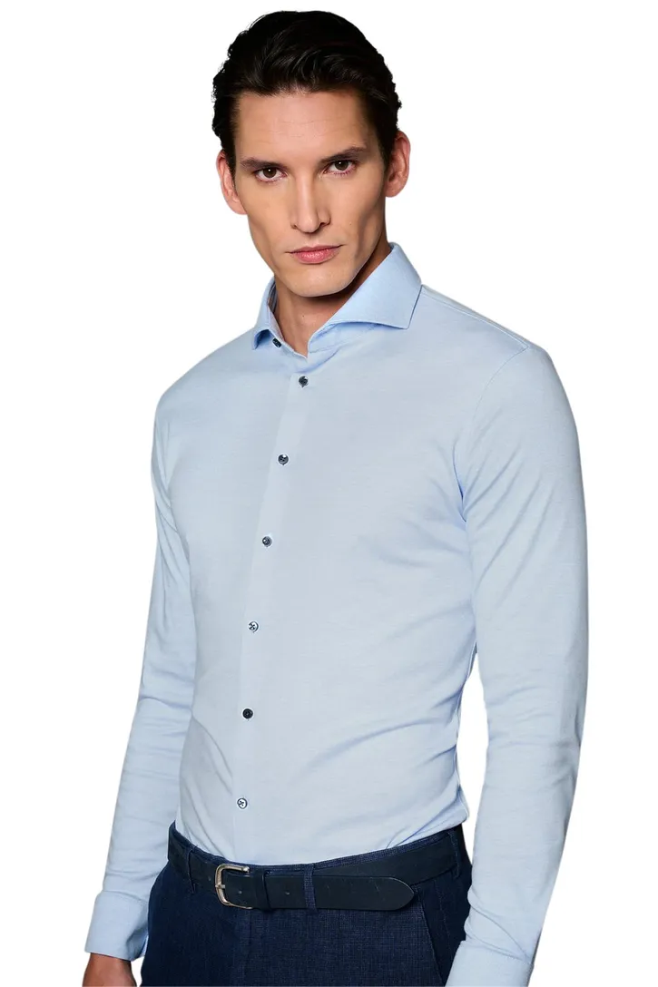 Desoto business overhemd lichtblauw effen katoen slim fit