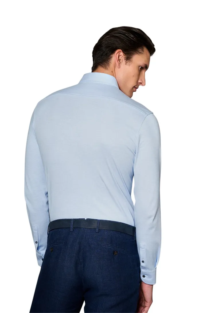 Desoto business overhemd lichtblauw effen katoen slim fit