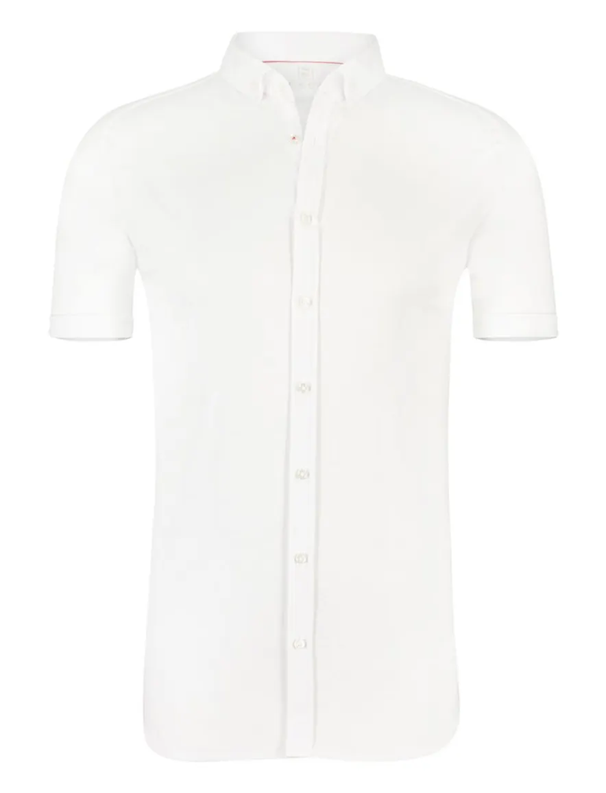 Desoto overhemd wit korte mouw slim fit effen katoen
