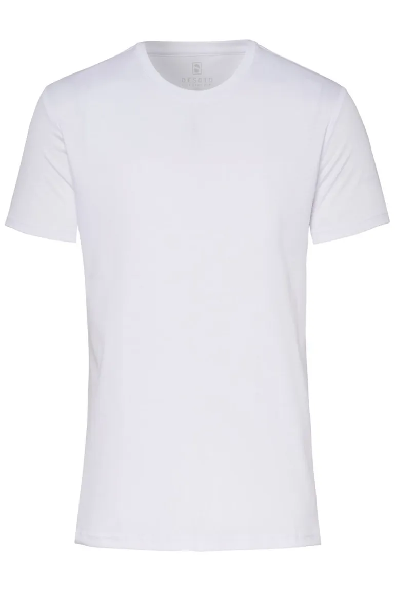 Wit T-shirt Desoto effen katoen