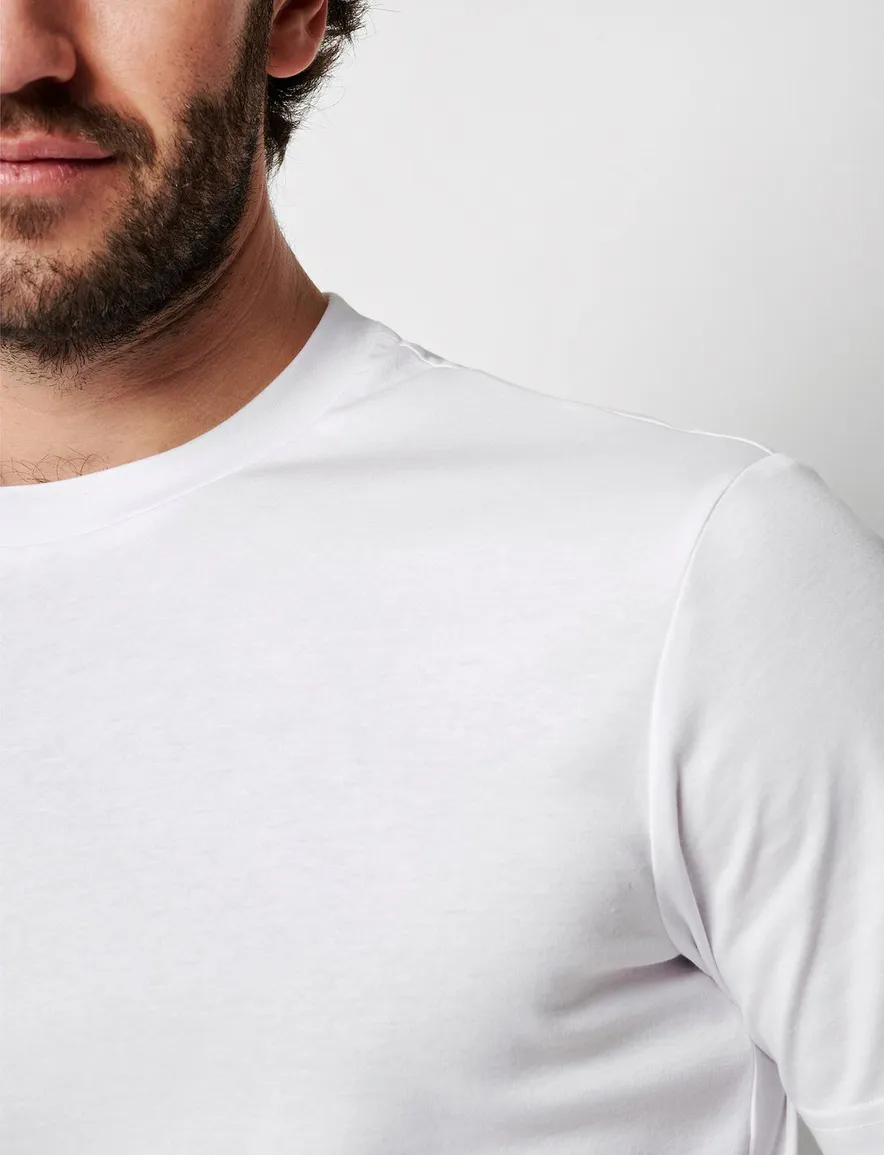 Wit T-shirt Desoto effen katoen