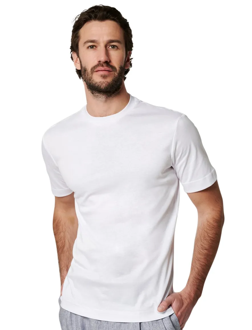 Wit T-shirt Desoto effen katoen