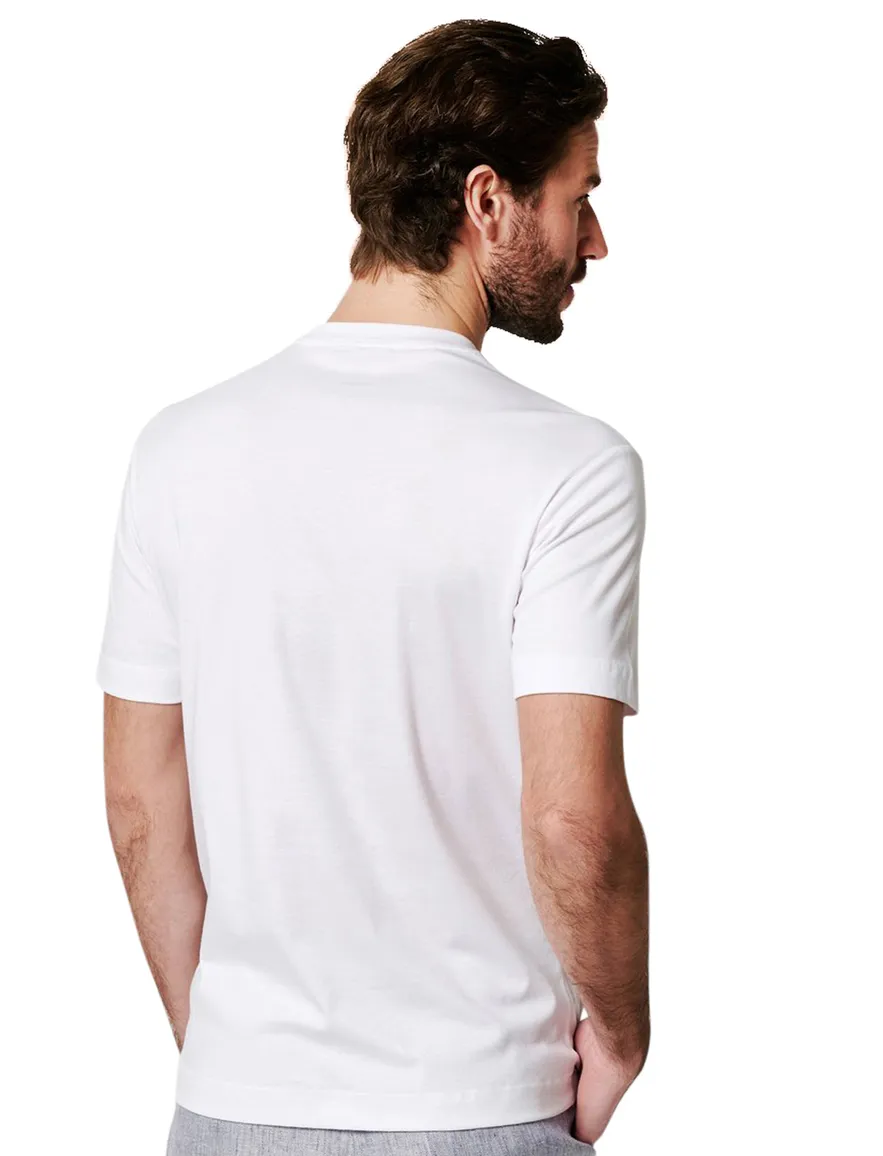 Wit T-shirt Desoto effen katoen