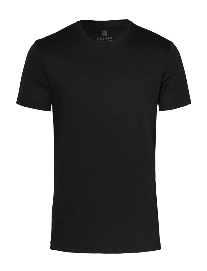 Zwart T-shirt Desoto effen katoen