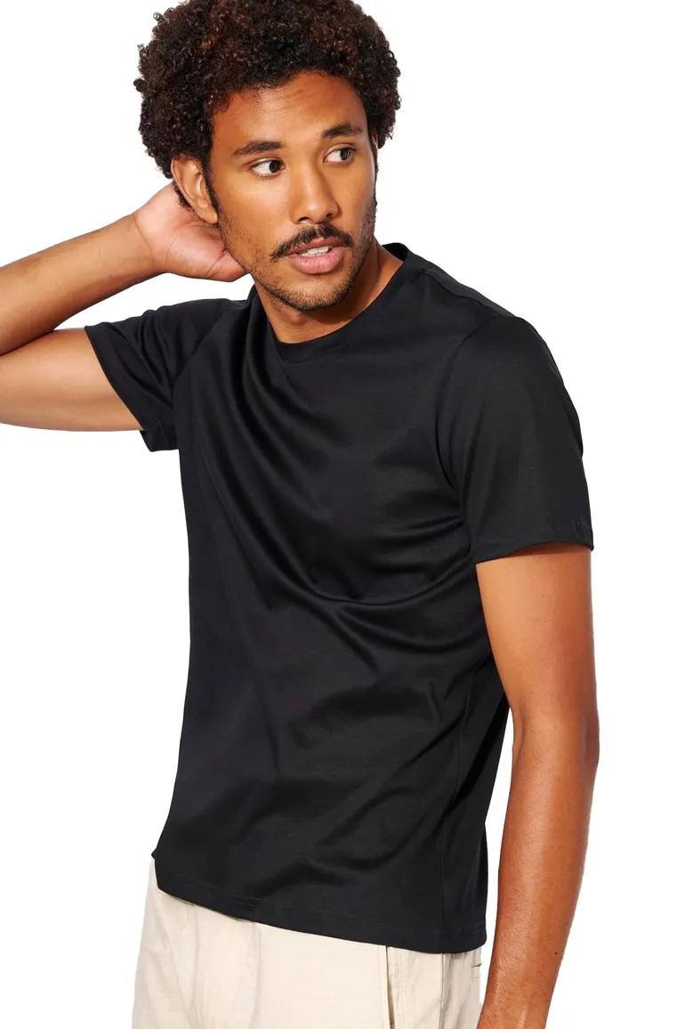 t-shirt Desoto effen katoen zwart