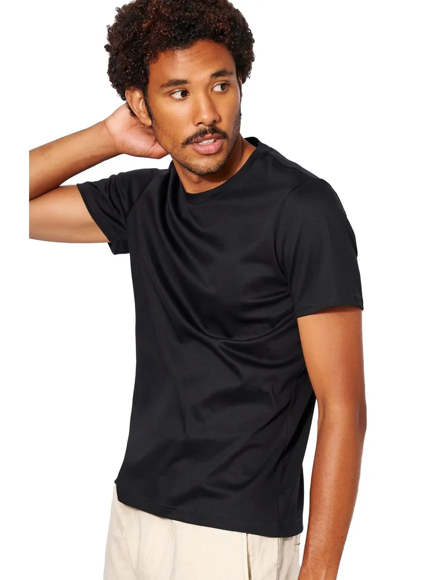 t-shirt Desoto effen katoen zwart